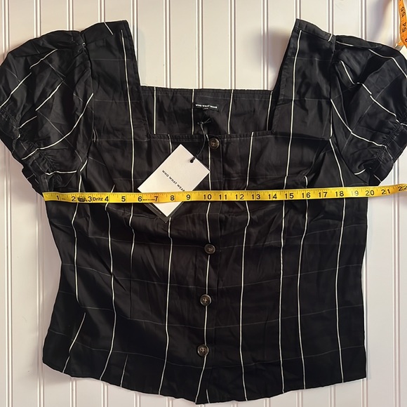 NWT Who What Wear Minimalist Black Plaid button front Top XL - Picture 6 of 7